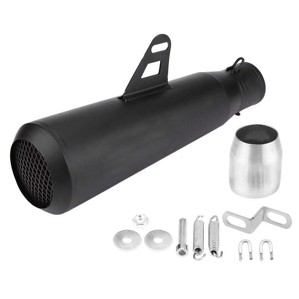Tbest Rura Wydechowa Motocykla ze Stali Nierdzewnej 51mm (Wszystko czarne)