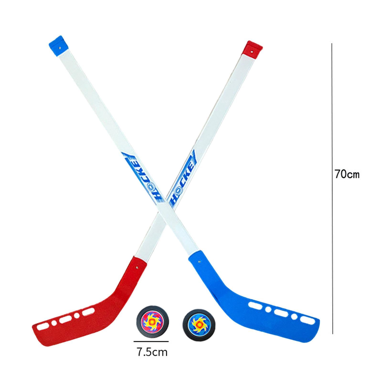 Set di 2 Mazze da Hockey per Bambini con Pallina, Mini Set da Hockey in Plastica PP Morbida E Sicura, Adatto per Feste, Sport in Casa E Regali.