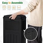 Flamaker 30 Gallon Trash Can, Resin Outdoor Garbage Can with Lid, Waterproof Hideaway Patio Waste Bins for Outside Use (Black) - Image 2