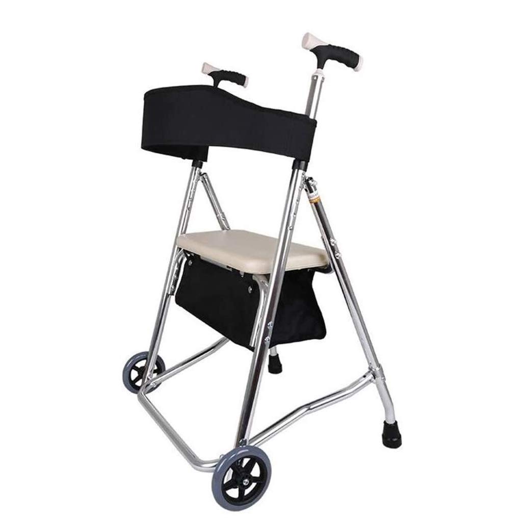 Chodzik dla seniorów Rollator Aluminiowy chodzik z kółkami Lekki składany chodzik na zakupy z dużym koszem do przechowywania i miękkim siedziskiem little surprise