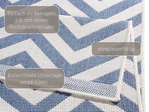 Bougari Palma Outdoor Rug Flat Weave Reversible Rug (80 x 150 cm, 100% Polypropylene, Durable and Easy to Clean - Image 4