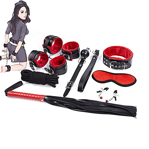 8 pièces accessoires de cosplay en cuir confortables-cadeau de la Saint-Valentin (rouge) Cover