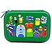 Monsters School Boys Hardtop Pencil Case Holder - Cool Toddlers Kids Pencil Box Pen Bag (Green)
