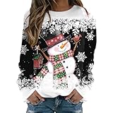 Sudaderas de moda de Navidad con estampado de copo de nieve, ropa de calle, muñeco de nieve, cuello ...