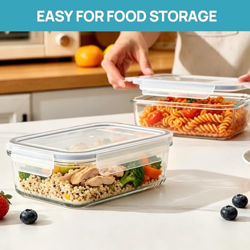 Image of Vtopmart 2Pack 30oz Meal Prep Container Glass with Lids