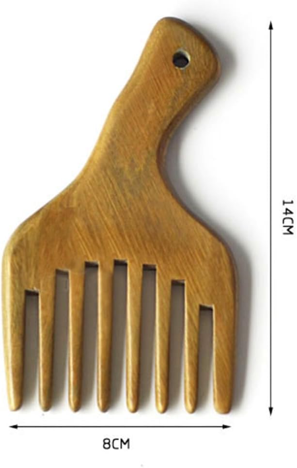Peine de madera de sándalo natural para dar volumen al cabello rizado 6
