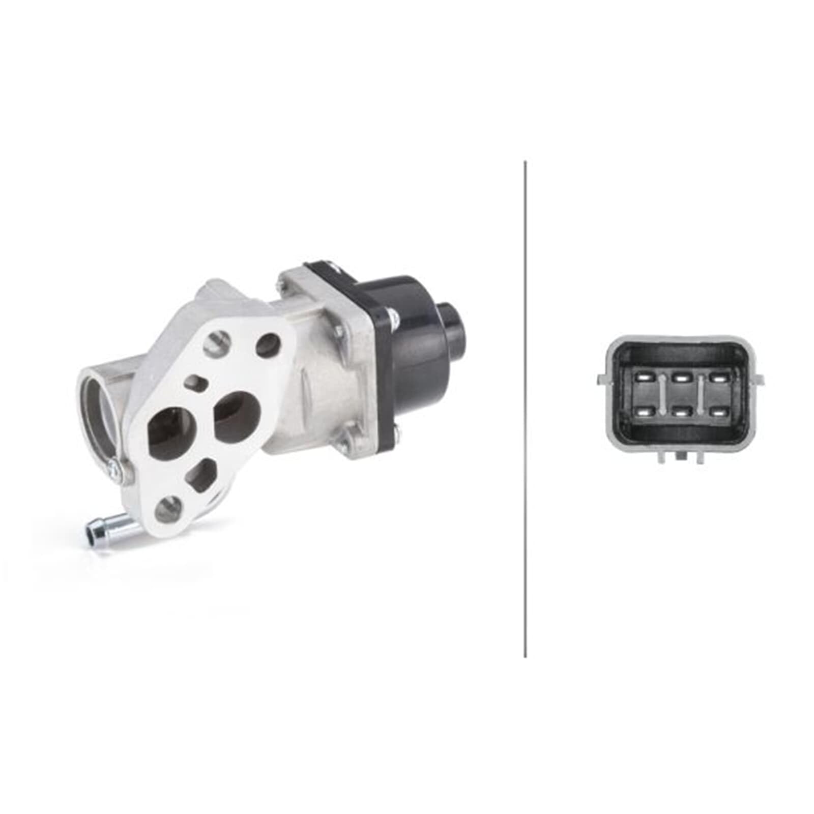 HELLA 6NU 010 171-001 Valvola ricircolo gas scarico-EGR - 12V - elettrico - 6a... poli - senza guarnizione - Centralina/Software va imparato/aggiornato