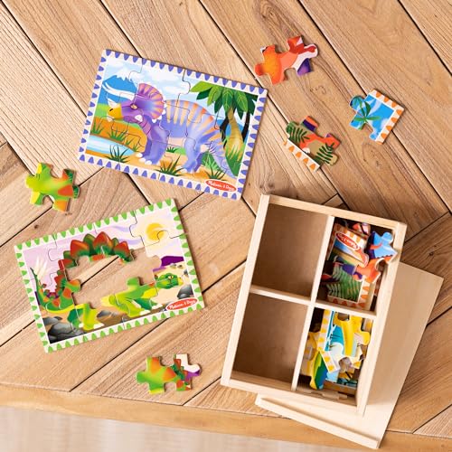 Melissa & Doug 3791 Dinosaurs 4-In-1 Wooden Jigsaw Puzzles In A Storage Box thumb #9