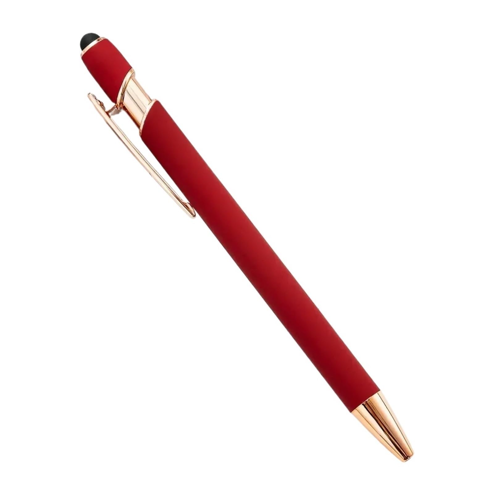 Stylos à bille en métal publicitaires rouge vin avec embout tactile pour bureau et école Lot de 20 - 7