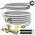 Propane Brass 4 Port Tee Kit Propane Brass Tee Adapter Kit 5FT and 12FT Stainless Braided Hoses Allow for Connection Between Auxiliary Propane Cylinder and Propane Appliances for Tank RV Camping