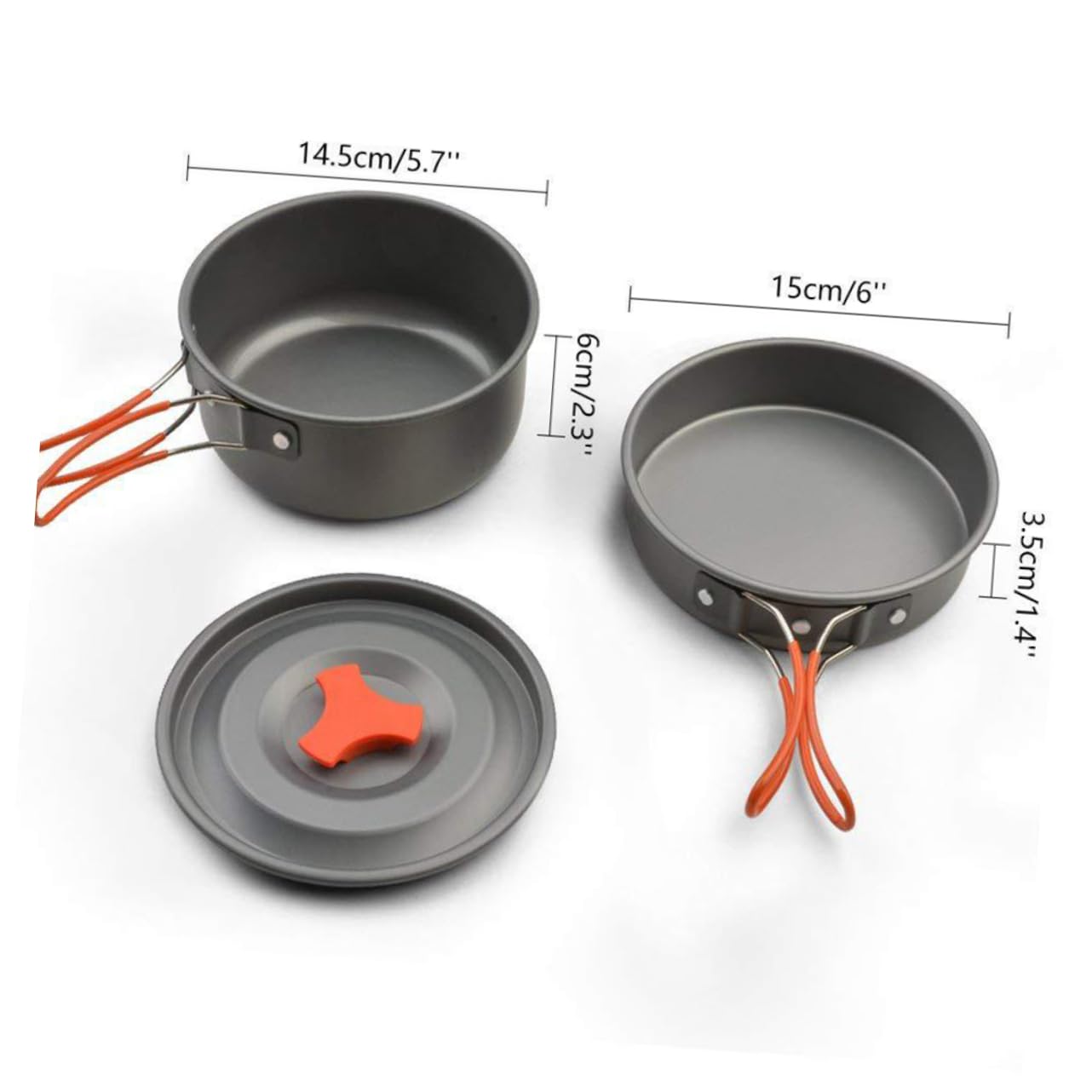 Mikikit 1 Set Portable Picnic Cooking Set Outdoor Cookware Kit for Hiking and Camping Non Stick Insulated Handles for People Durable and Easy to Clean Cookware Essentials