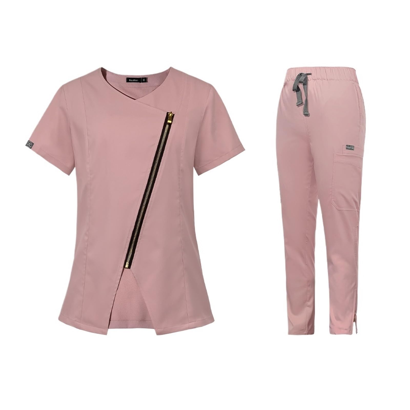 Divisa Da Infermiera Abbigliamento da lavoro da infermiera for donna Scrub Uniforme da sala operatoria Top e pantaloni Toelettatori Set sanitario con cerniera veterinaria for animali domestici Per Cos