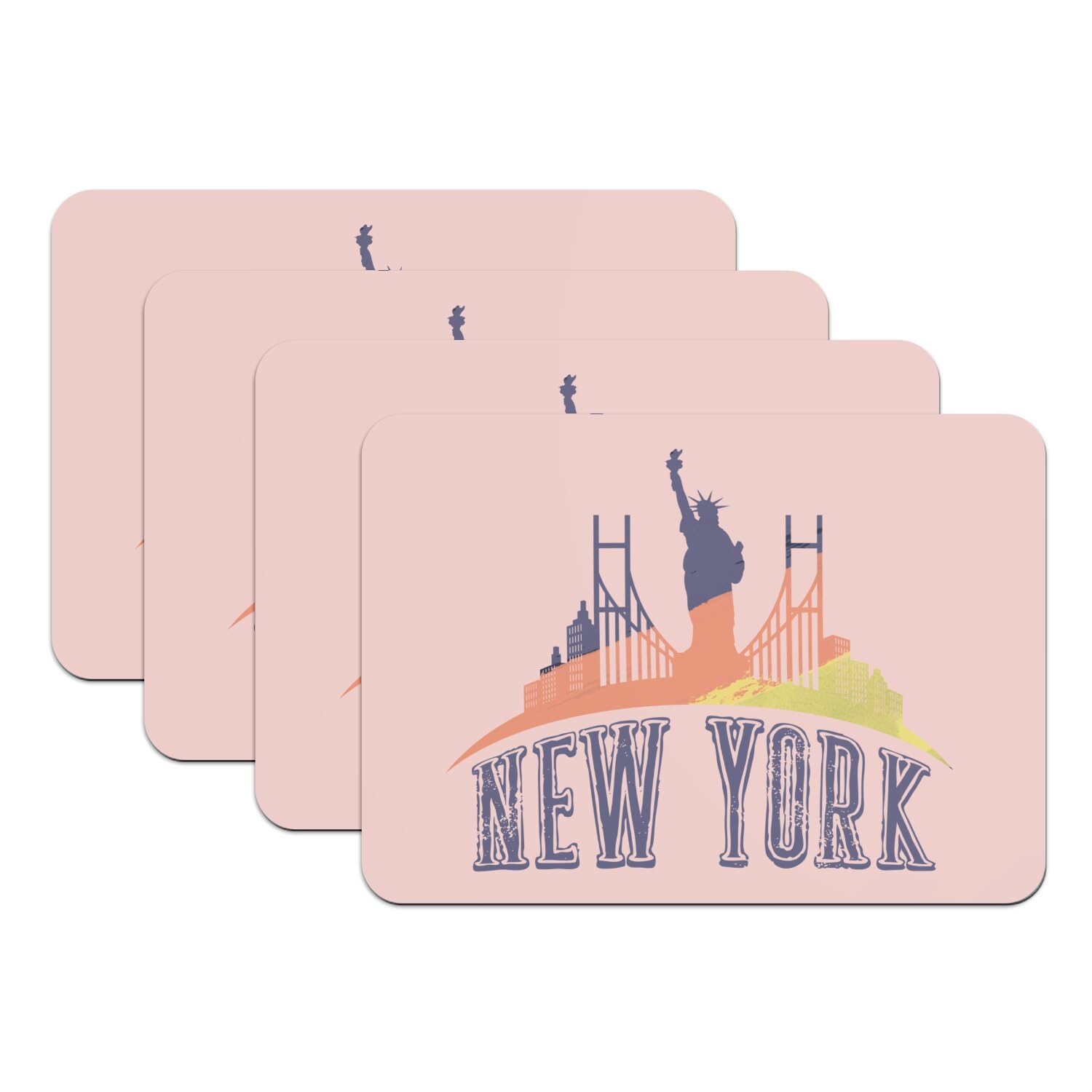 Sets de table voyage New York rose, cadeau parfait vacances