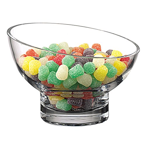 Badash Kira Crystal Candy Dish or Serving Bowl - 6" Handmade Mouth-Blown Lead-Free Crystal Bowl with Slanted Rim - Great Home Decor Gift for Wedding, Housewarming & Holidays