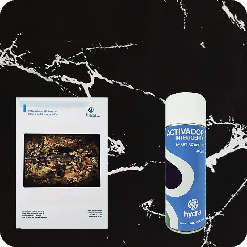 BASIC Hydro Dipping Kit Hydro dip Kit Zestaw Hydrograficzny : 1 SMART Water Transfer Printing Activator Spray 400 ml + Podstawowy podręcznik użytkownika + Folia hydrograficzna. Rozmiar: Szerokość: 1