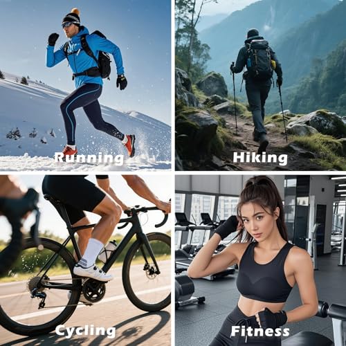 TeenFighter ‌1/4/6 Pairs 80% Cotton Cushioned Sports Running Crew Socks for Men & Women, Athletic Sock with Arch Support4