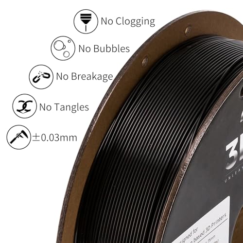 Image of INLAND Micro Center PLA+ 3D Printing Filament 1.75mm - PLA Pro Dimensional Accuracy + /- 0.03 mm - 1kg Cardboard Spool (2.2 lbs) (1 Pack Black, 1.75mm)