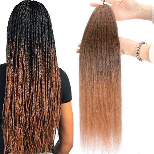 8 paquetes Trenza EZ 22 pulgadas Cabello trenzado pre estirado Trenzas de ganchillo de fibra sintética de baja temperatura Extensiones de cabello Yaki Texture