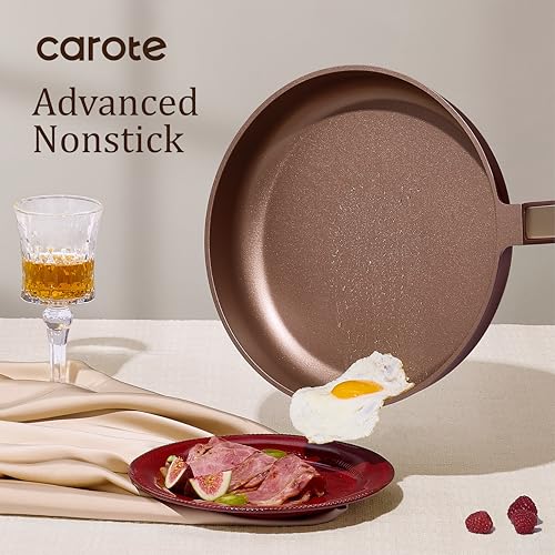 Image of CAROTE Pots and Pans Set Nonstick, 31pcs Cookware Set Nonstick Non-Toxic, Induction Cookware Kitchen Set Cooking Pots with Lids,Wine Red