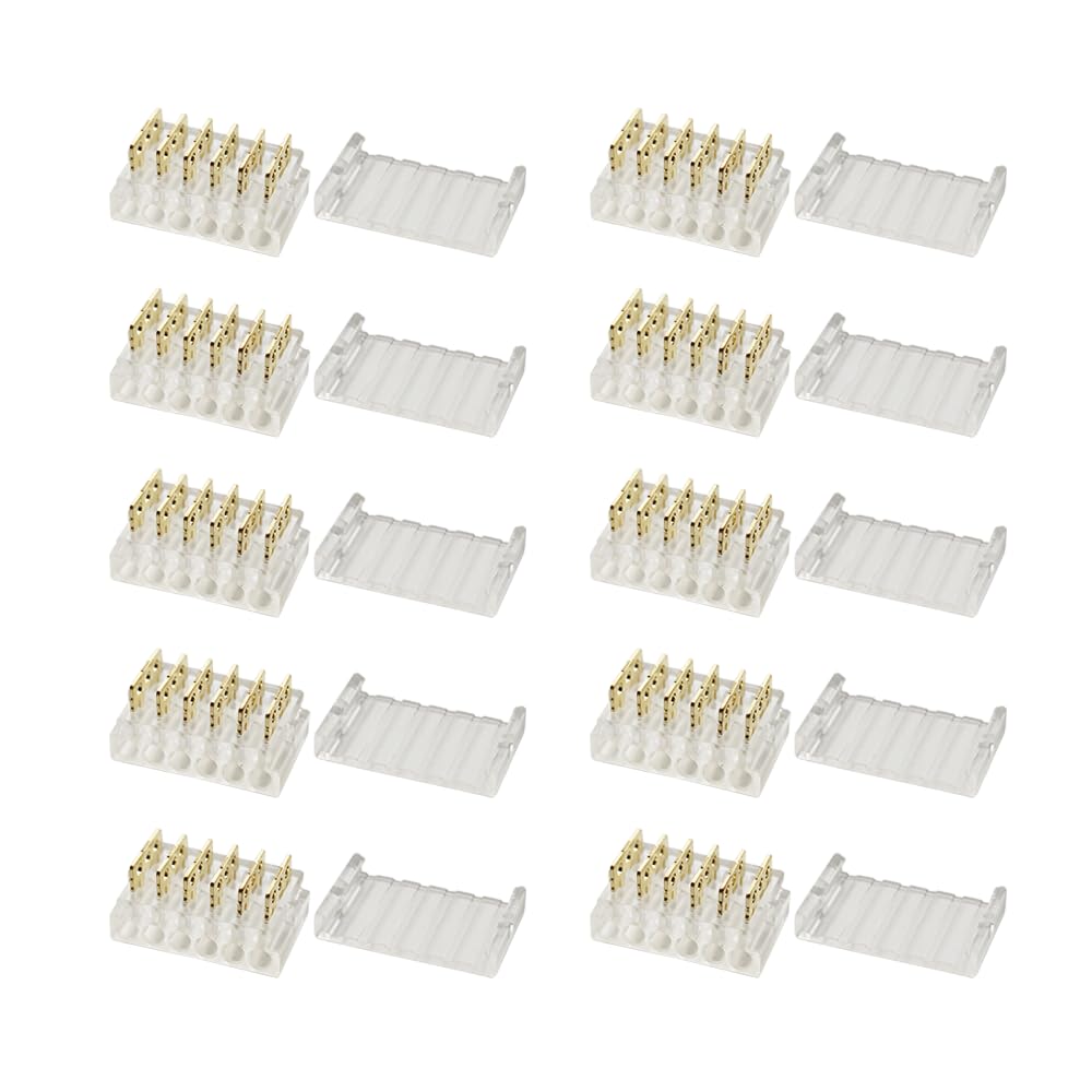 Biantie La Wire Connectors Quick Connect Terminal Block - 6-Pin Electrical Splice Crimp Set, Wire to Wire Junction Terminals Kit Compatible with 22-20