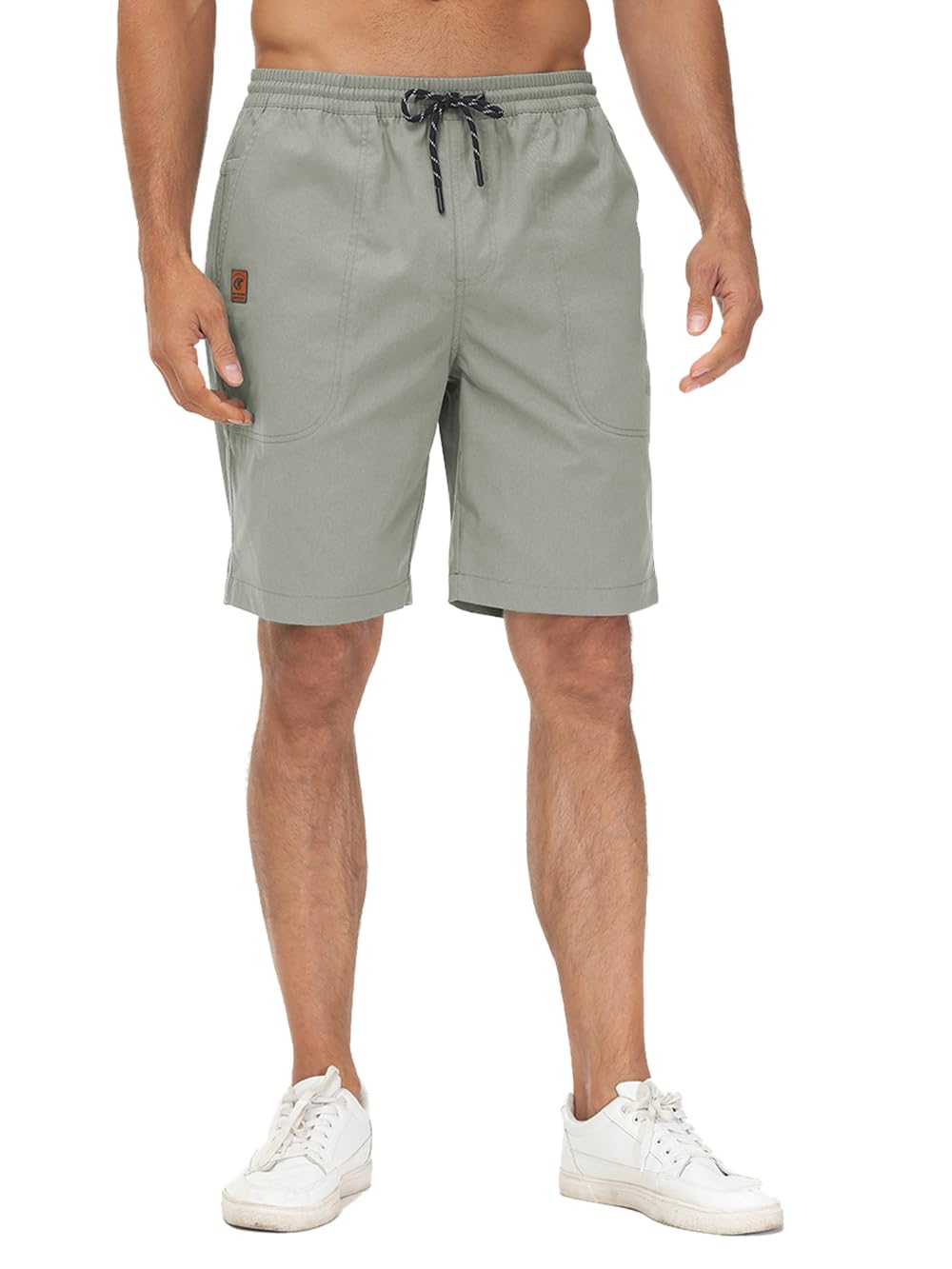 Huayuzh Kurze Hosen Herren Shorts Herren Sommer Cargo Chino Baumwolle Stretch Freizeithose Elastische Taille mit Taschen