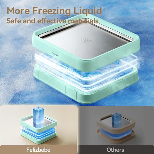 Image of Rolled Ice Cream Maker, Felizbebe Instant Ice Cream Roller Maker with Lid & 2 Spatulas, Food-Grade SUS316 Stainless Steel, Rolled Ice Cream Tray for Frozen Yogurt, Homemade Ice Cream