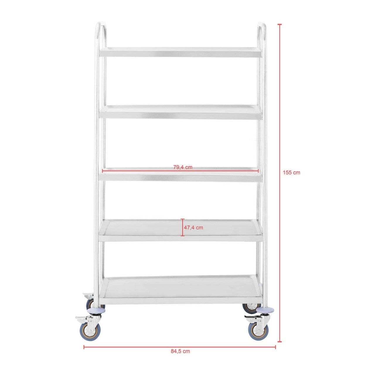 Carro de servicio – 4 bandejas – 200 kg acero inoxidable 14_0000942