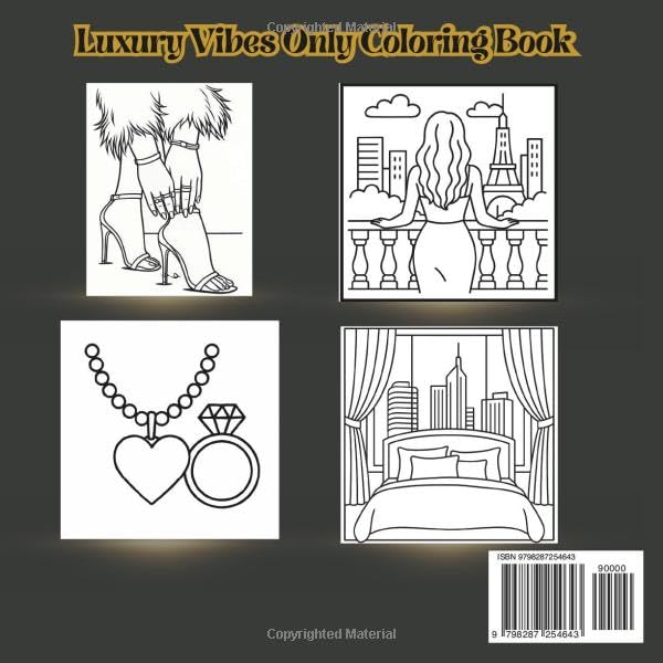 Luxury Vibes Only: Bold & Easy Coloring of Luxury Lifestyle Coloring Pages for Women & Teens- Relaxation, Self-Love and High-Frequency Energy image 3