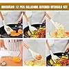 MossFlos 12 pc Kitchen Cooking Utensils Set - White