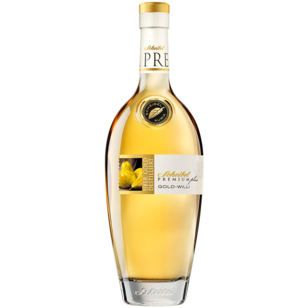 Scheibel PREMIUMplus Gold-Willi | 700 ml | 40% Vol. | Mit 2 Tasting-Gläsern | Edelbrand aus Williams-Christ-Birnen | Intensiv-fruchtig & weich im Abgang (ohne Geschenkkarton, Signatory-Tastingglas)