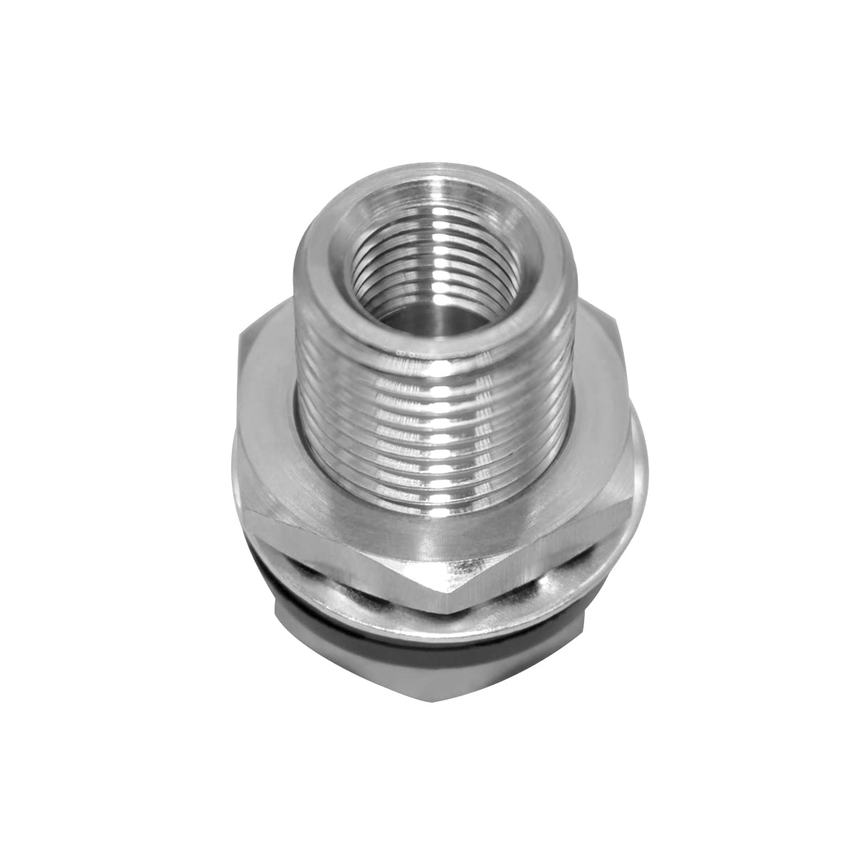 Beduan Acoplador de mamparo hembra de acero inoxidable NPT de 1/4 pulgadas a través de tubería a granel de 1-1/2 pulgadas de longitud (rosca hembra completa)