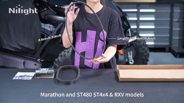 Image of Nilight Clutch Drive Belt & Starter Belts Kit for EZGO TXT Golf Cart 94-13 | Cushman Express Marathon Medalist ST 4 Cycle Gas Smooth Engagement Aramid Rubber #72054G01, 72024G01, 72025G01, 26414G01