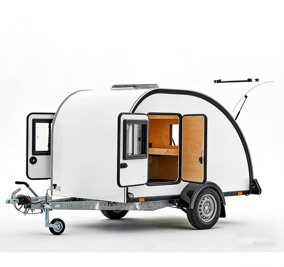 TIANHONG Compact Teardrop Camper Trailer, Lightweight...