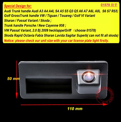 Navinio Trunk Handle Vehicle-Specific Camera Integrated Into Case Handle Rear View Camera Replacement For Vw Tiguan Touareg Passat Golf Vi Variant Audi A4 Q3 A3 A6L A8 #TOP1