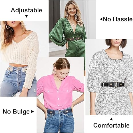 Finaxo Buckle Free Elastic Invisible Belt for Women Jeans/Dresses, Ladies Belt for Jeans, Adjustable Belt for Women Jeans, Buckle-Free Invisible Elastic, Adjustable And Invisible Stretch belt.