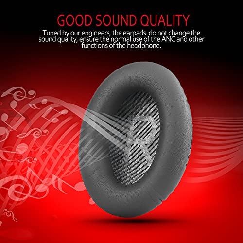 Image of Premium Ear Pad Replacement for Bose Headphones Earpads, Compatible with Bose QuietComfort 35 ii /QC35 /QC25 /QC2 /QC15 /Ae2 /Ae2i /Ae2w /SoundTrue & SoundLink, by Krone Kalpasmos - Dark Grey