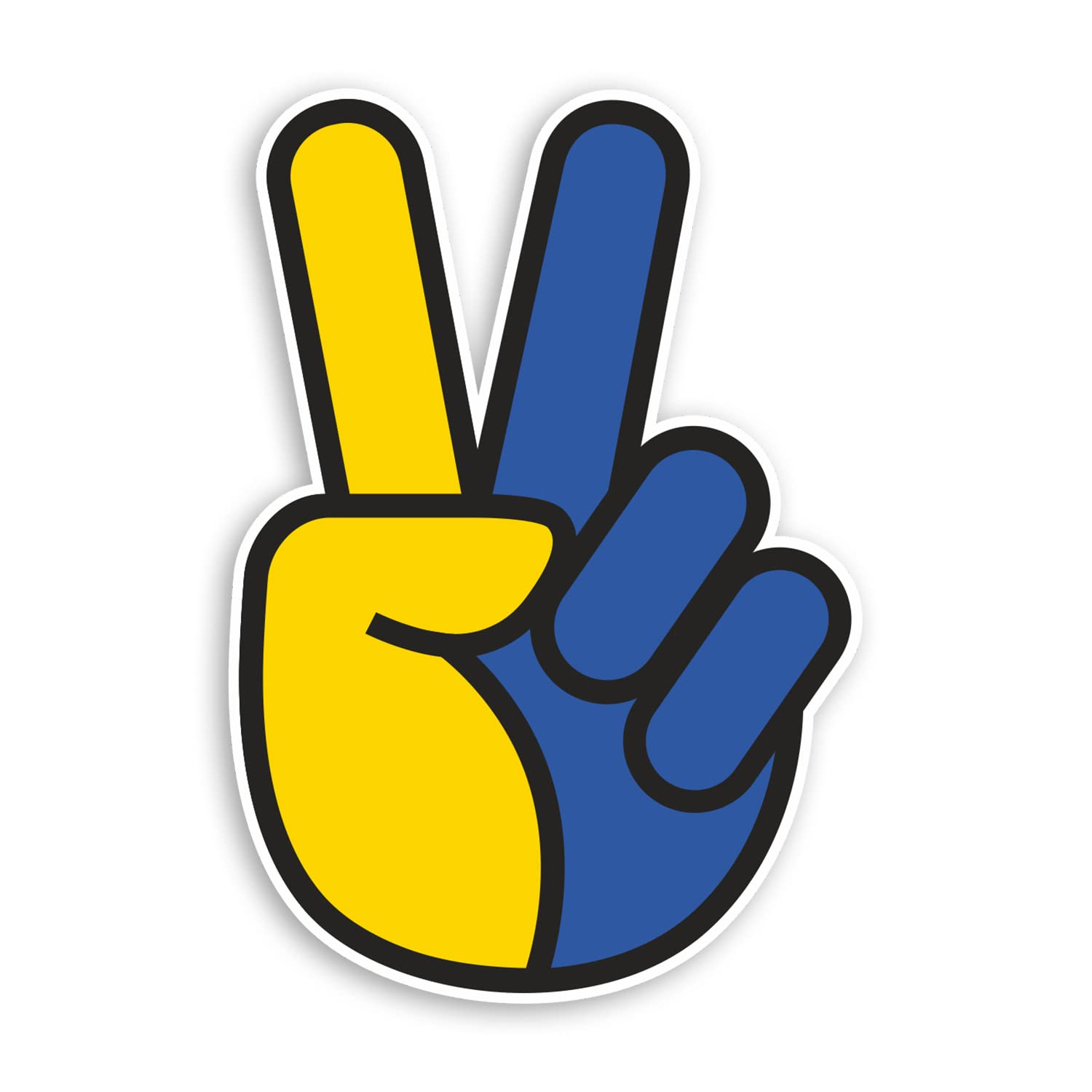 2 x 10cm Ukraine Flag Peace Sign Vinyl Stickers - Ukrainian Sticker #70616 (Regular Self Adhesive)