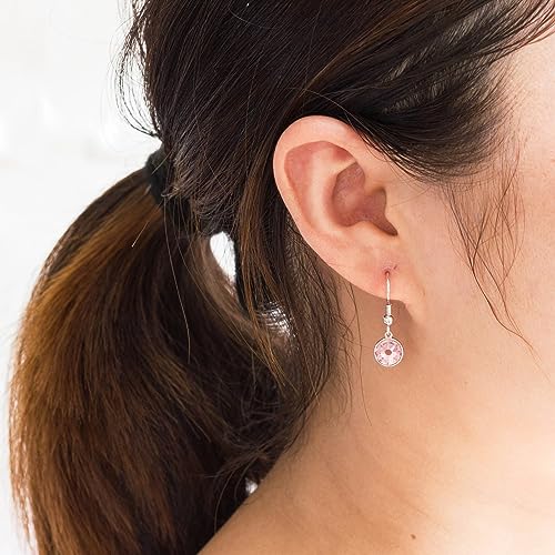 Philip Jones October Birthstone Drop Earrings Created with Tourmaline Zircondia® Crystals - Image 4