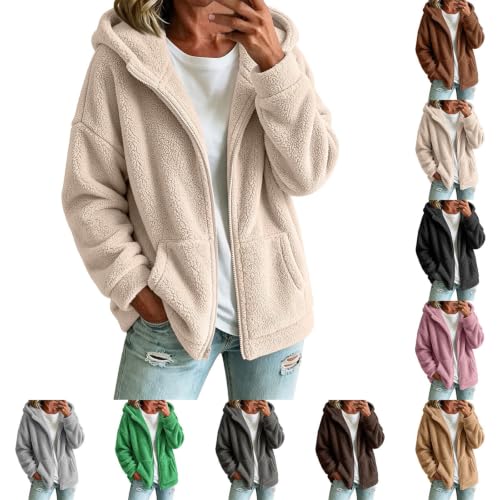 Sherpa Jacket Women Casual Warm Fleece Lined Zip Up Hoodies with Pockets - image 1