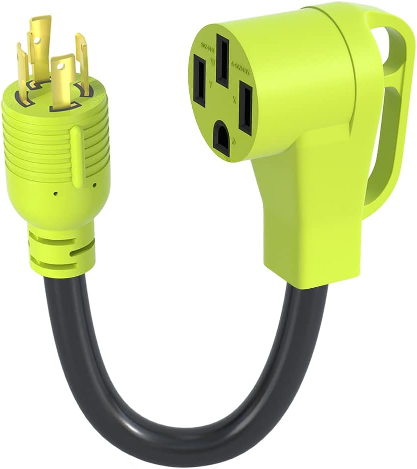 XGGYA 4 Prong 30 Amp to 50 Amp RV Generator Adapter Cord,NEMA L1430P