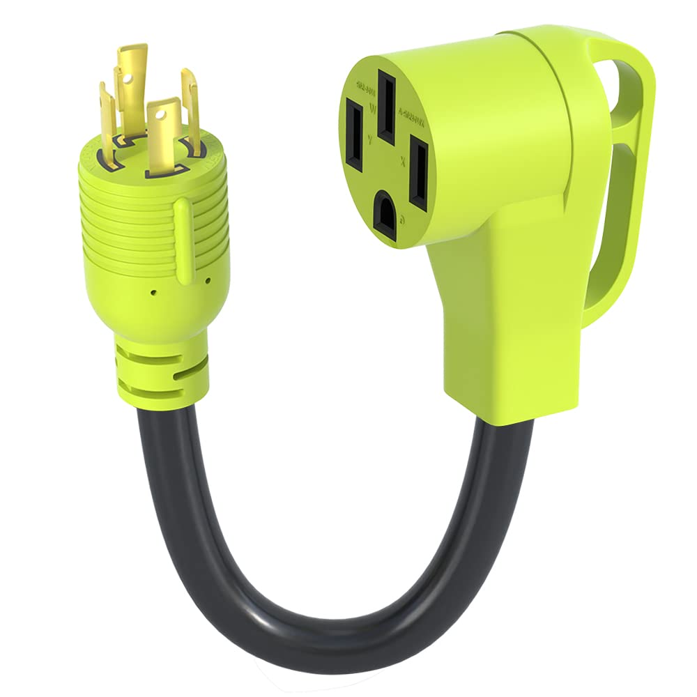 XGGYA 4 Prong 30 Amp to 50 Amp RV Generator Adapter Cord,NEMA L1430P