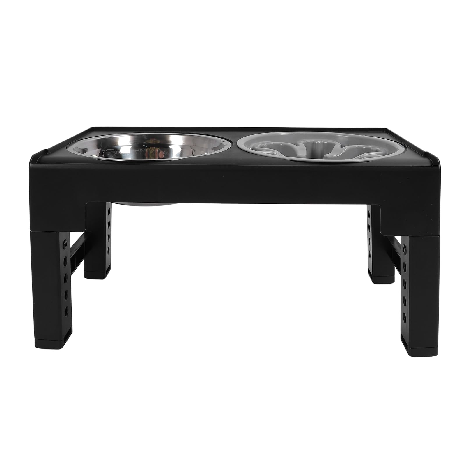 Cuencos Elevados para Perros, Comedero para Perros de Ajustable con Cuencos Dobles de Acero Inoxidable, Soporte Elevado para Cuencos para Mascotas, Fácil de Limpiar