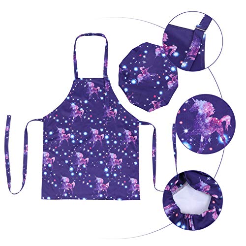 Avental infantil Amosfun de unicórnio, 1 conjunto de avental, avental de cozinha, artistas para cria