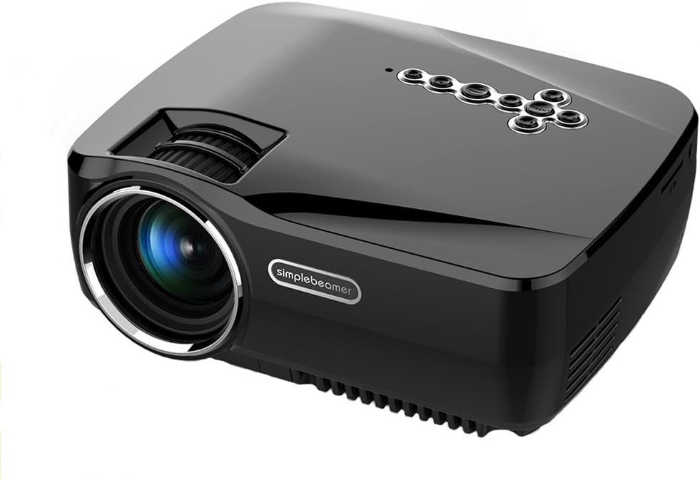 Android WiFi Bluetooth Projector,Vivibright GP70UP Portable Mini LED Projector Support 1080P HD with HDMI/USB/AV/SD/VGA Multimedia Home Theater Cinema,Party and Video Games,Black