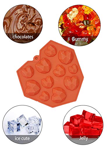 Image of Cake Decor - 11-Cavity Heart Silicone Mould - Non-Stick, BPA-Free, Flexible, Food-Grade - for Chocolate, Candy, Jelly, Fondant, Cake, Soap, Resin Crafts - Oven, Microwave, Freezer Safe