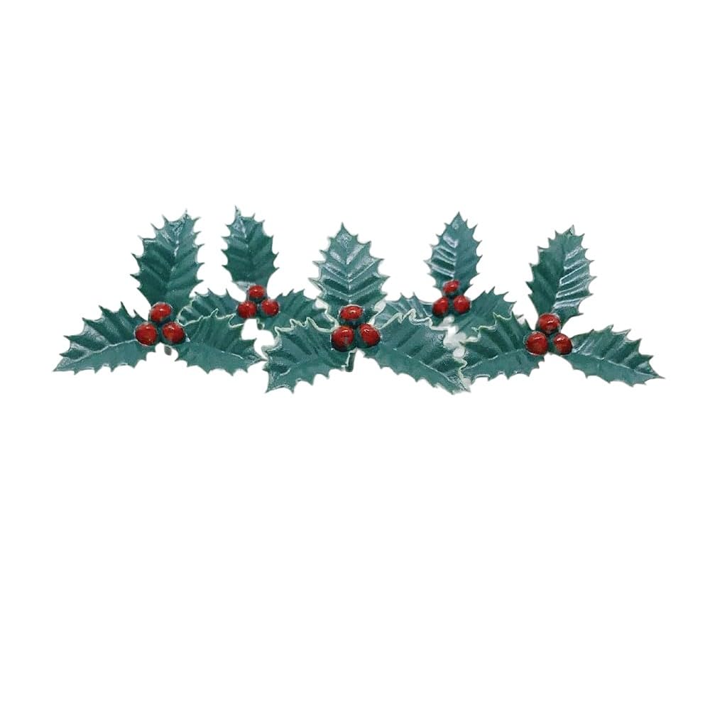 Anniversary House 5pcs Holly & Berries Plastic Cake Topper Picks Green/RedChristmas Cake Decorations, Christmas Cake Toppers, Yule Log Decorations, Traditional Non-Edible Decorations, BX052 UK