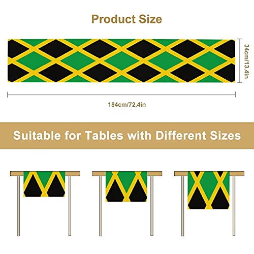 Xkawpc Jamaican Flag Table Runners 72 Inches Long Print Farmhouse Style Dining Table Decor #TOP2