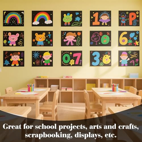 Image of 18 Pcs Black Poster Board Paper 11x14, ROOKEA Vision Boards Posterboard Bulk for School Projects Classroom Arts Craft Presentations Drawing Scrapbooking Blank Graphic Display