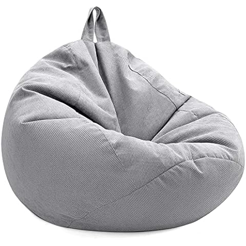 Lekesky NO Filler beanbag,Soft Toy Storage Bean Bag Chair Cover Kids Adults,Stuffed Animal Storage Bean Bag,Lazy Sofa Beanbag Stuffed Animal (85X105cm,Grey) Cover