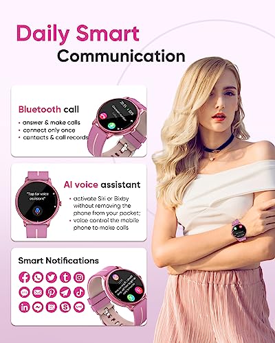 Hystorm Women's Health Smart Watch, 1.43" Amoled Always-On Display Fitness Tracker Smart Watch With Bluetooth Call, 8 Health Apps Blood Glucose Hrv Monitor Waterproof Smartwatch For Android Ios [42Mm] #TOP2